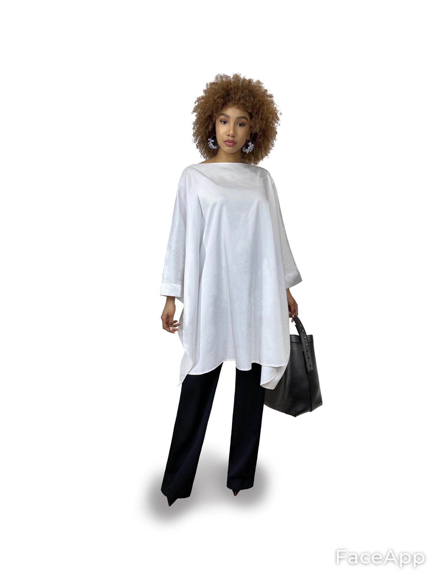 DRAP CAPE IN POPLIN